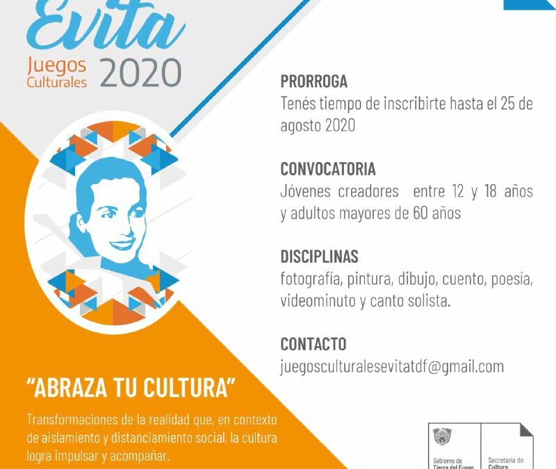 SE EXTIENDEN LAS INSCRIPCIONES PARA LOS JUEGOS CULTURALES EVITA 2020